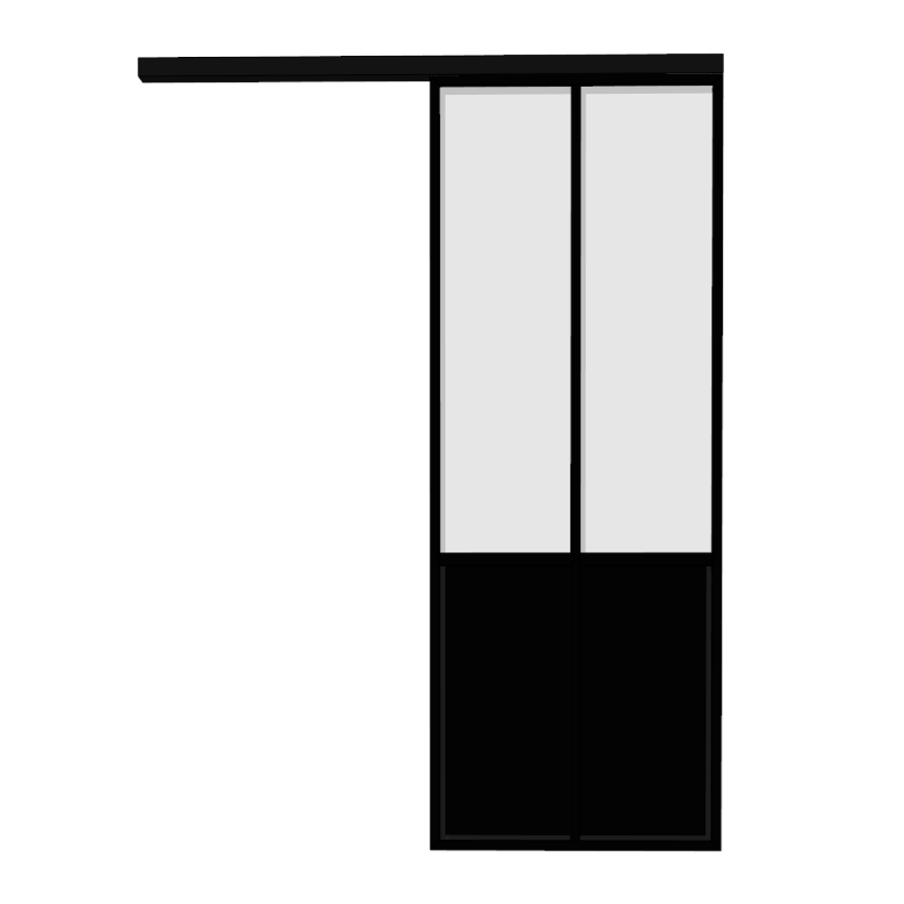 Porte battante simple type verrière d'intérieur 2 vitrages d'une hauteur de 2500mm